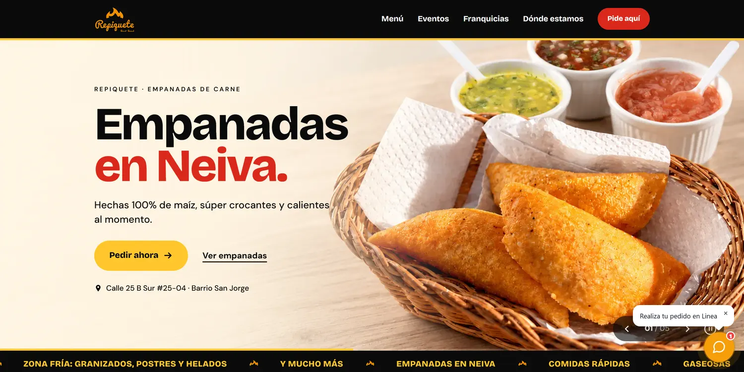 Vista previa del sitio de Repiquete 360