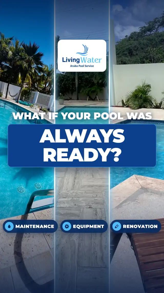 Reel de mantenimiento, equipos y renovación de piscinas de Living Water Aruba